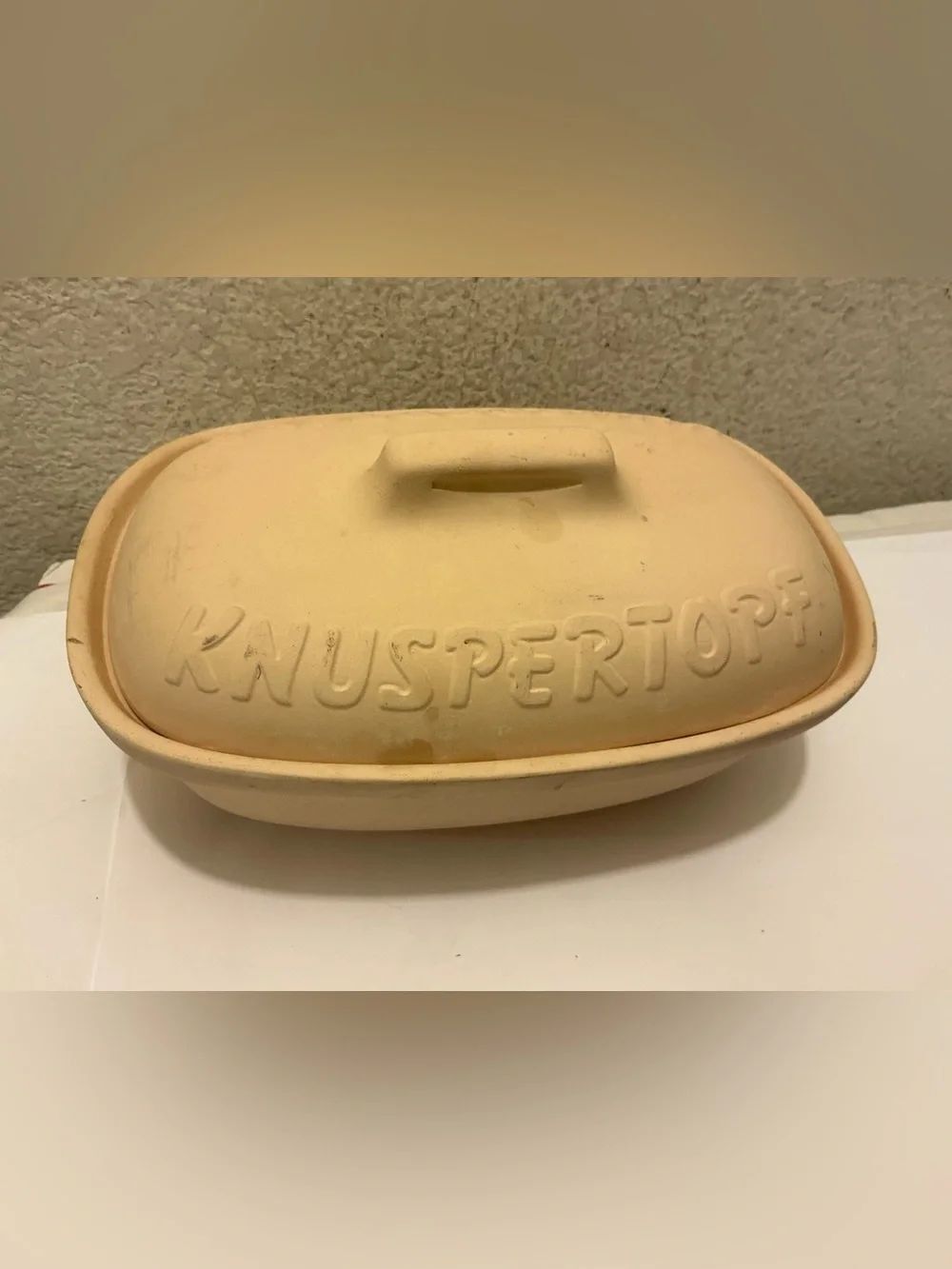 Vintage Knuspertopf Clay Roaster Bread Baker w Lid - McRowell Ceramics W Germany
